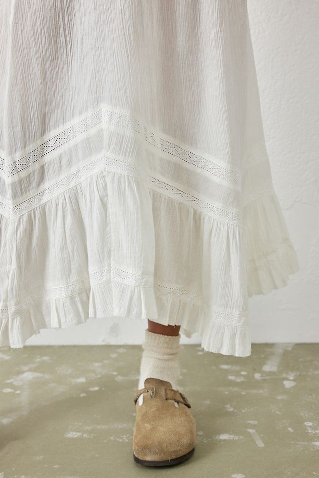 UO - Jupe longue asymétrique effet froissé style folk blanche #3