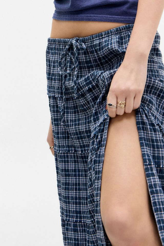 Kimchi Blue Sadie Check Tiered Maxi Skirt #2