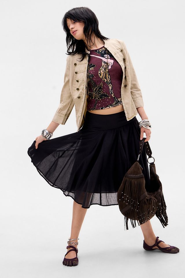 UO Olga Voile Midi Skirt #1
