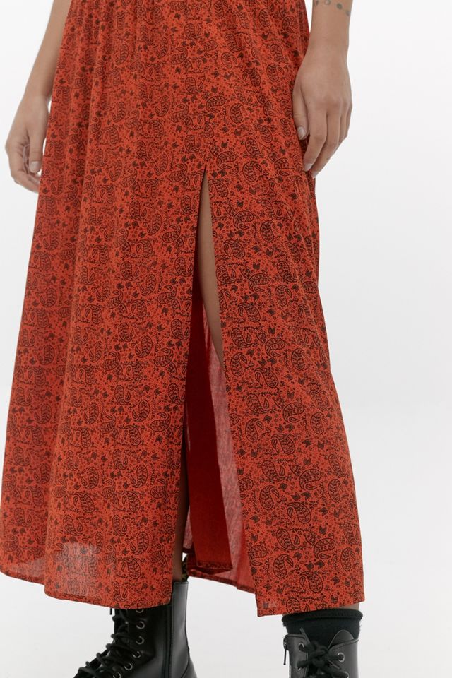 UO Paisley Shirred Beach Midi Skirt #3