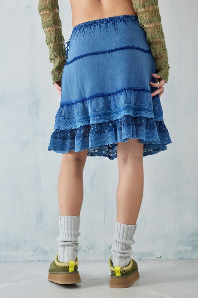 Falda Midi Bordada en Capas UO #2