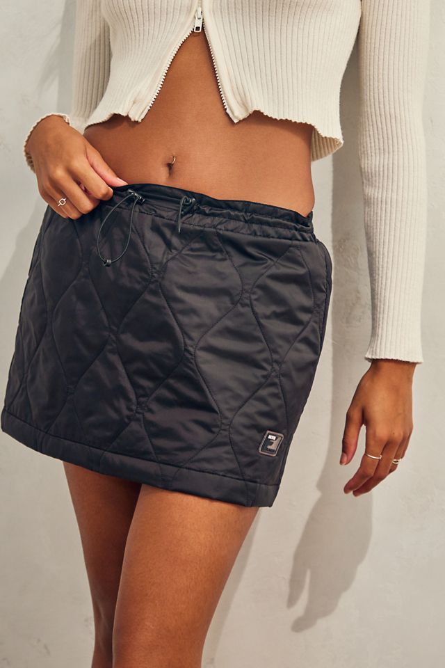 Black quilted outlet mini skirt