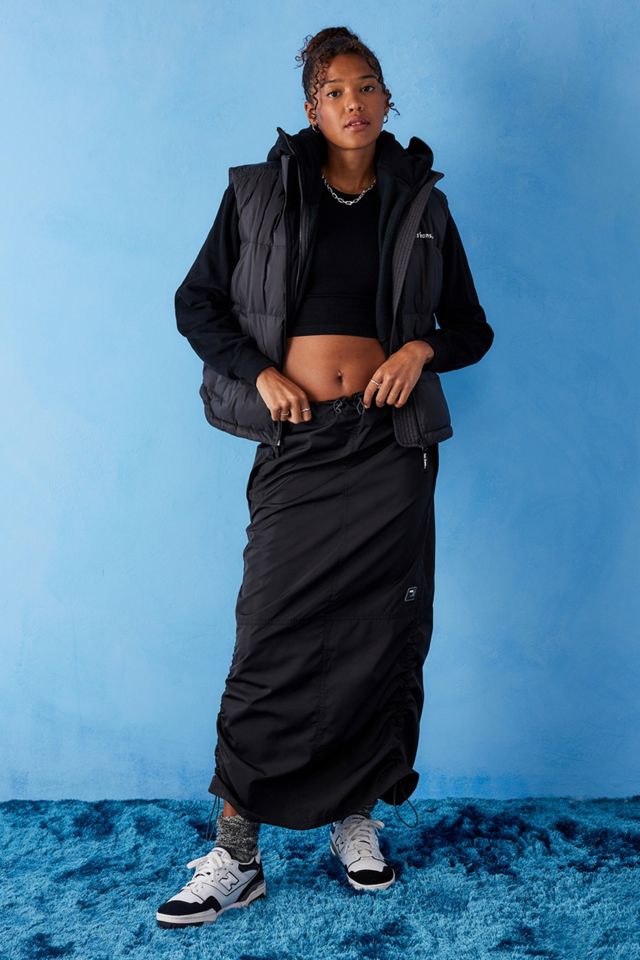 iets frans... Black Baggy Tech Maxi Skirt  #1