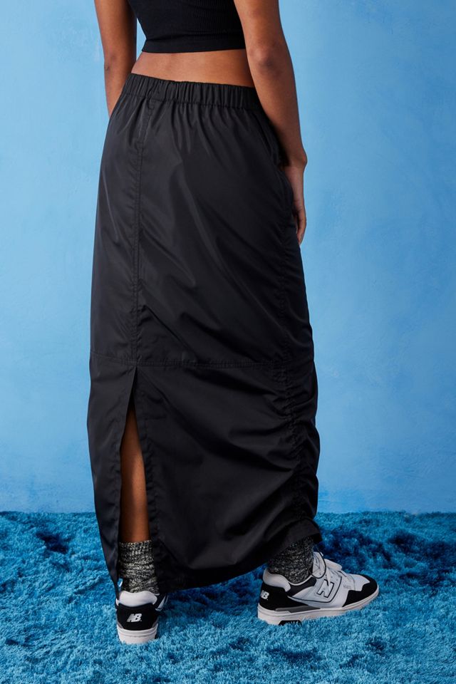 iets frans... Black Baggy Tech Maxi Skirt  #2