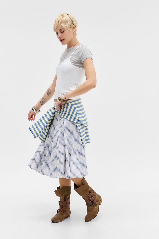 Falda Midi de Voile a Cuadros UO Olga #1