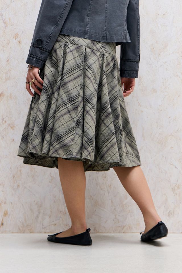 Falda Midi de Voile a Cuadros UO Olga #3