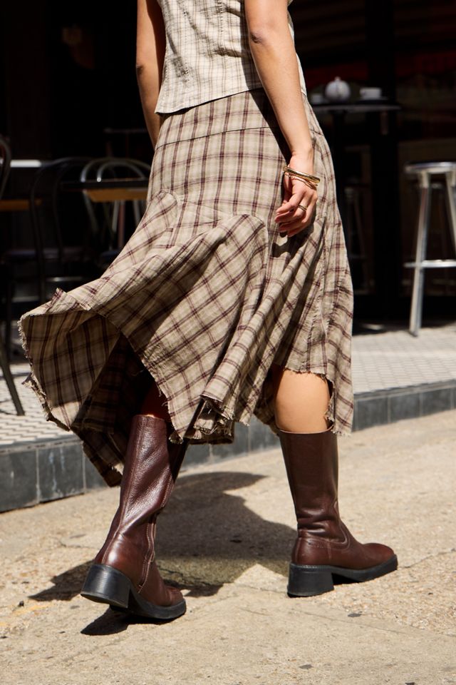 UO Olra Check Godet Hanky Midi Skirt #3