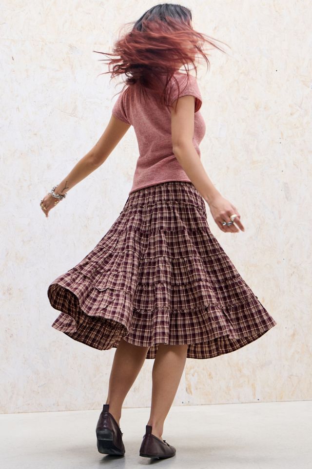 Falda Midi Pradera de Cuadros Ella Kimchi Blue #1