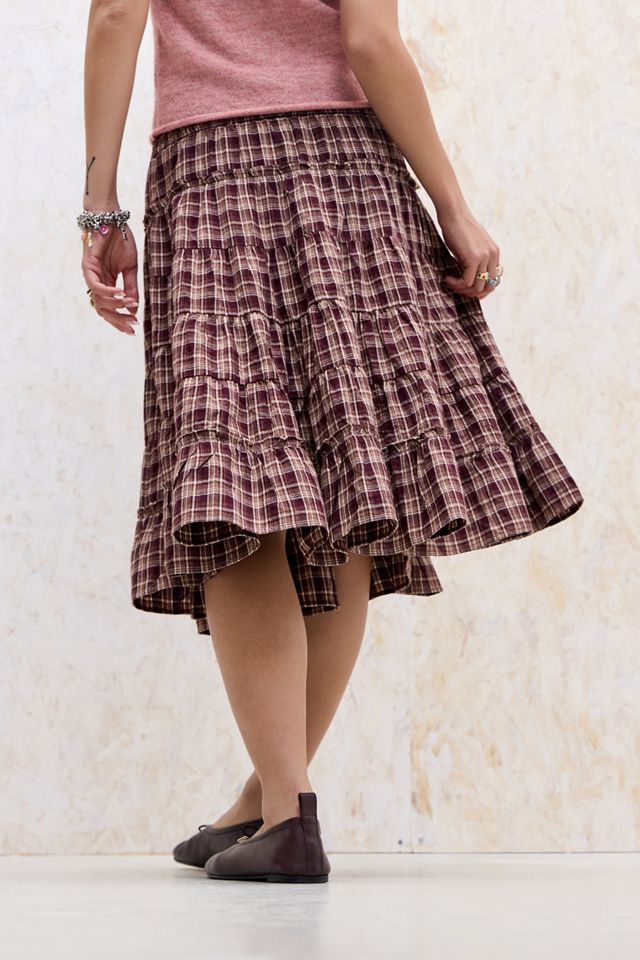 Falda Midi Pradera de Cuadros Ella Kimchi Blue #3