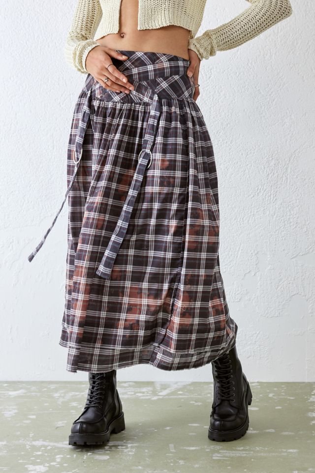 UO Rachel Dyed Plaid Maxi Skirt | Urban Outfitters UK