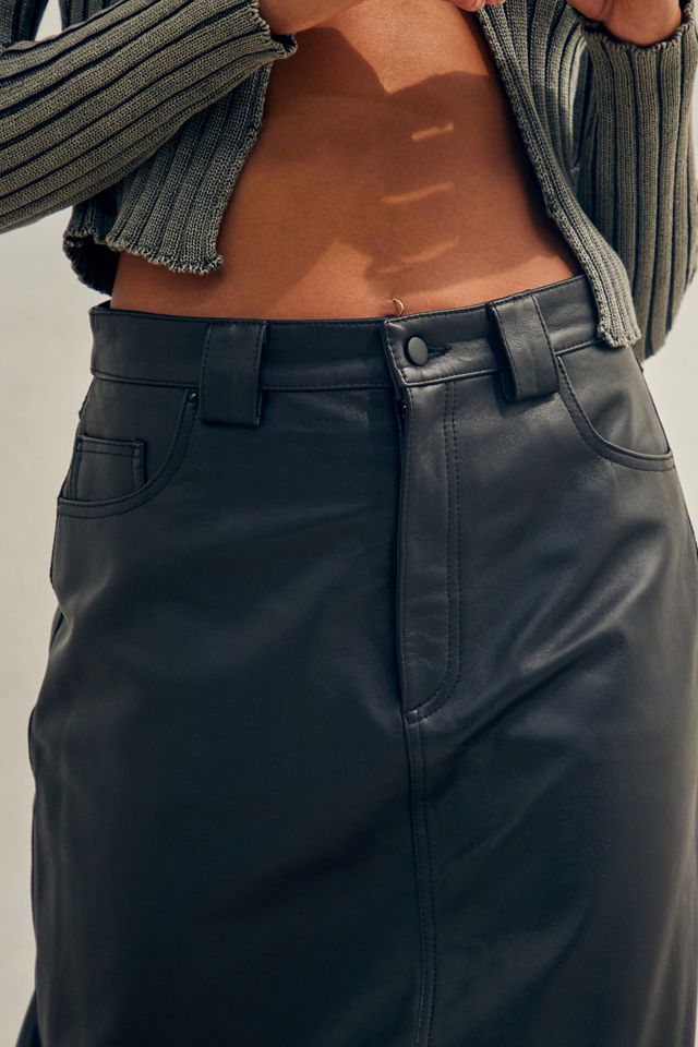 Jupe Cercle En Simili Cuir Noir Urban Outfitters - Taille S (8-10) - Occasion TB État