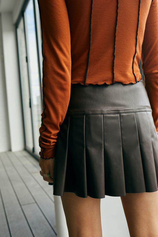 Black leather skirt urban outfitters sale