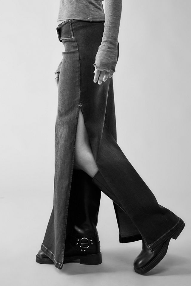 Jupe longue en denim foncé à ceinture BDG Missy #2