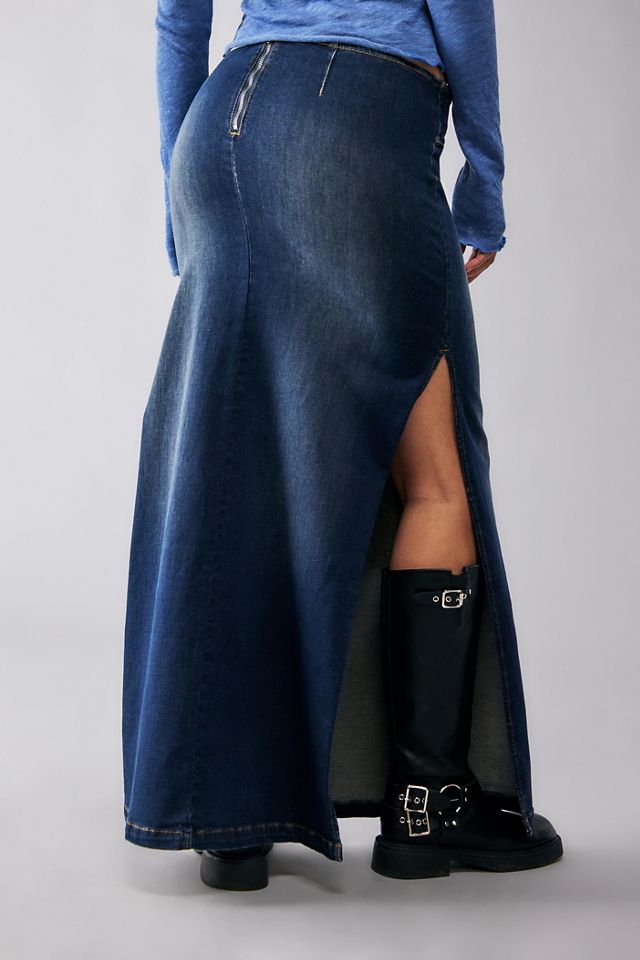 Jupe longue en denim foncé à ceinture BDG Missy #3