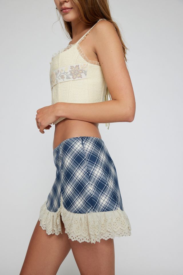 Kimchi Blue Arabella Lace Check Mini Skirt #3