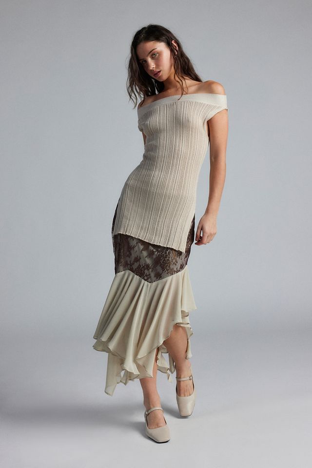 Kimchi Blue Lavinia Lace Asymmetric Maxi Skirt #1