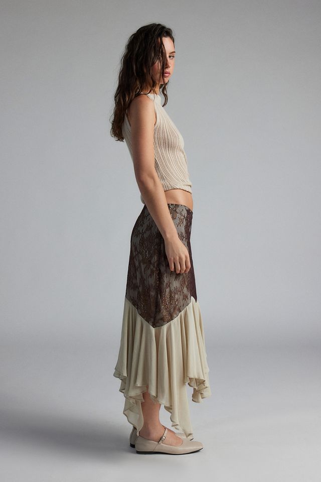 Kimchi Blue Lavinia Lace Asymmetric Maxi Skirt #3