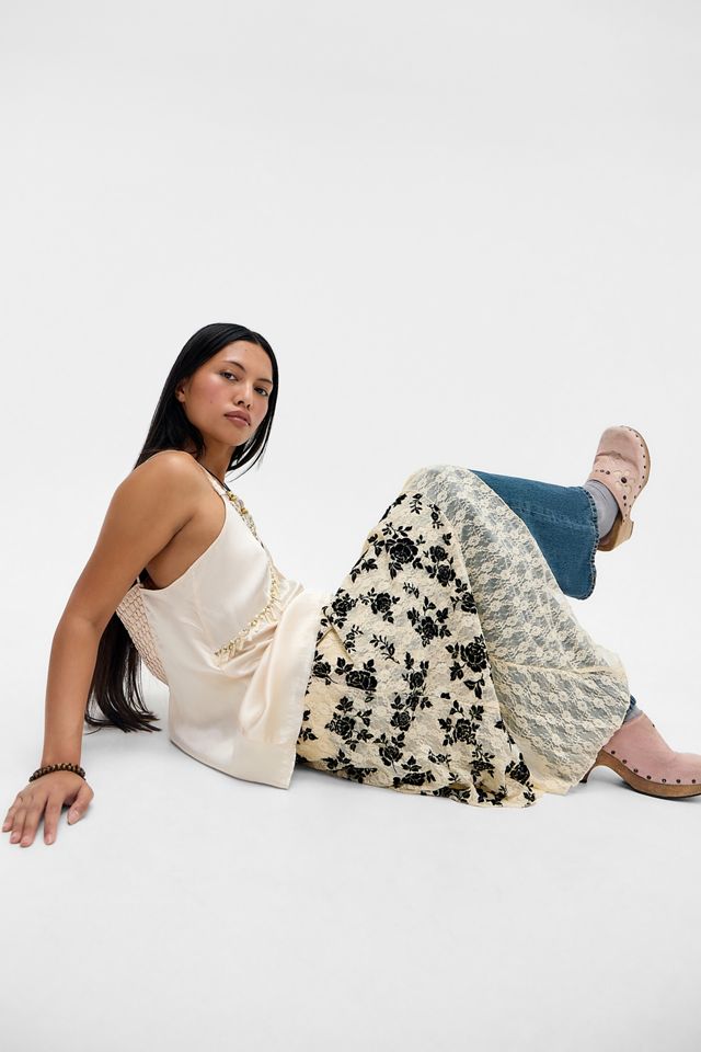 Kimchi Blue Beauty Lace Sheer Midi Skirt #6