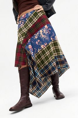 Jupe midi à carreaux Plaid About You BDG