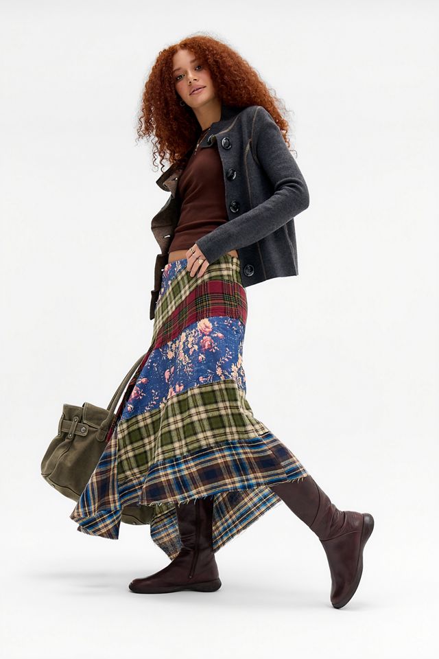BDG Plaid About You Midi Skirt #1