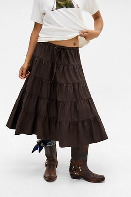 UO Bea Tie Waist Poplin Skirt Product Page