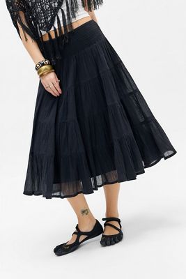 Kimchi Blue Bea Voile Tiered Midi Skirt