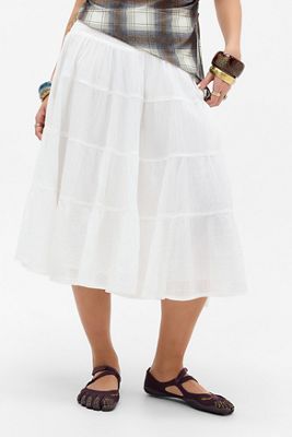 Falda Midi Kimchi Blue Bea de Gasa a Capas