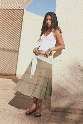 Falda Midi Escalonada Bea Kimchi Blue