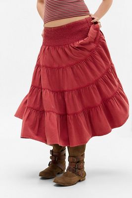 Kimchi Blue Bea Tiered Midi Skirt