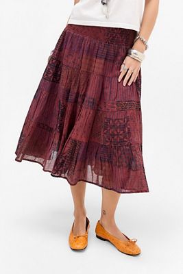 Kimchi Blue Bea Kantha Overdyed Midi Skirt