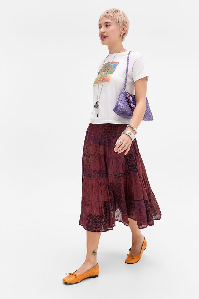 Falda Midi Bea Kantha Sobreteñida Kimchi Blue #1