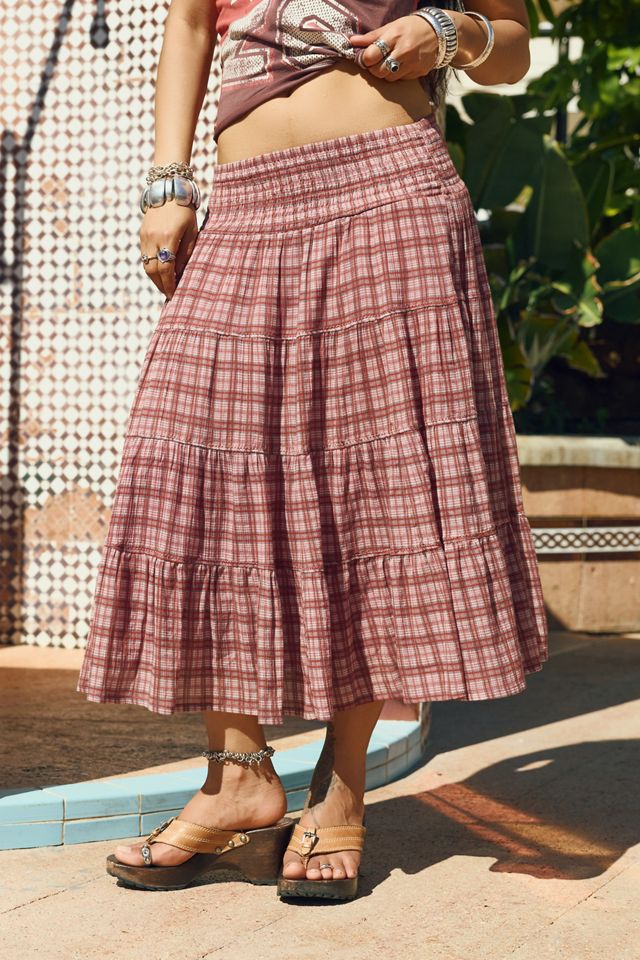 Falda Midi de Cuadros Arrugados Bea Kimchi Blue #1