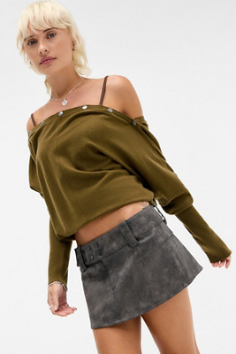 BDG PU Pelmet Mini Skirt - Grey 2XS at Urban Outfitters