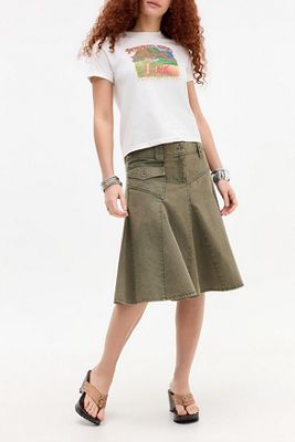 UO Izzy Utility Midi Skirt