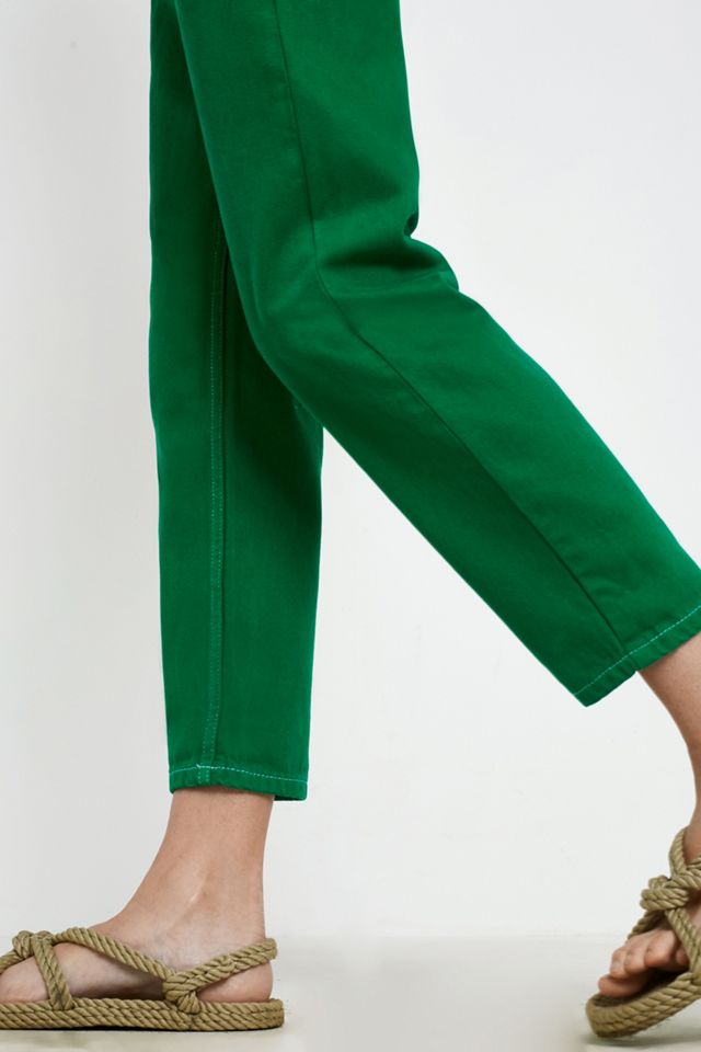 BDG - Jean mom vert à coutures contrastantes #3