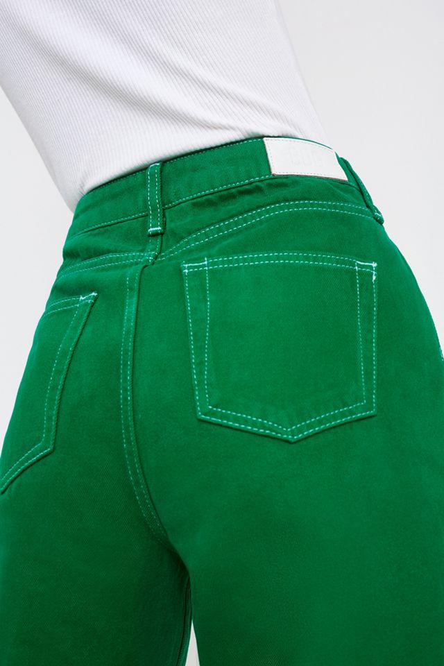 BDG - Jean mom vert à coutures contrastantes #5