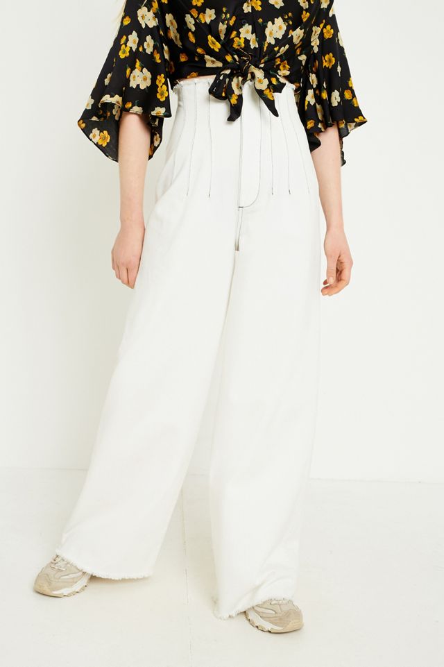 BDG Ecru High-Waisted Corset Jeans  #1