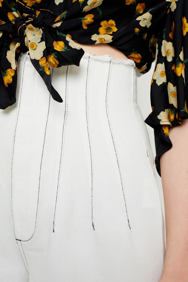 BDG Ecru High-Waisted Corset Jeans  #2