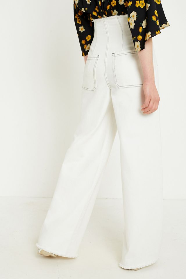 BDG Ecru High-Waisted Corset Jeans  #4