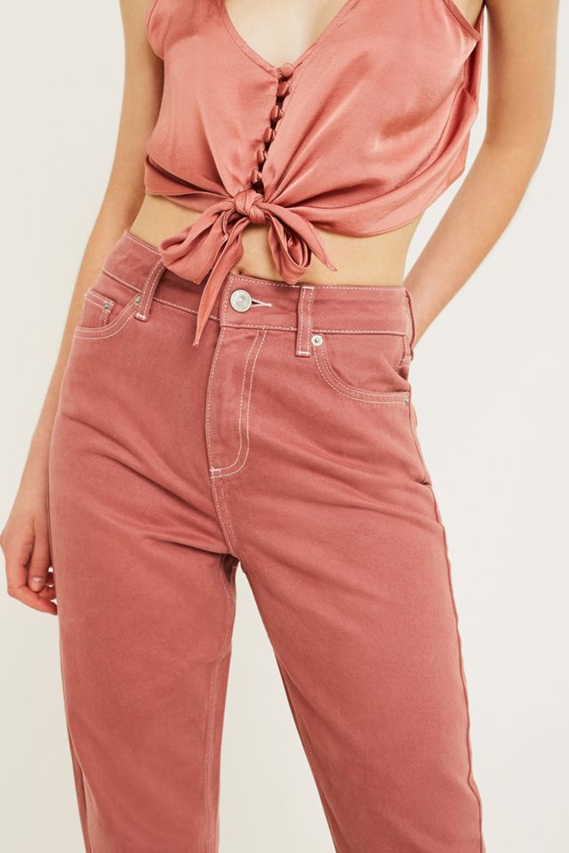 BDG Mom Contrast Stitch Pink Jeans #2