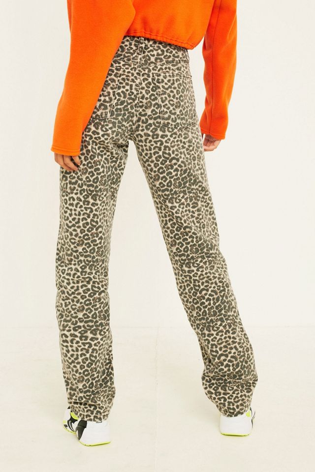 BDG Column High-Waisted Straight-Leg Leopard Print Jeans #3