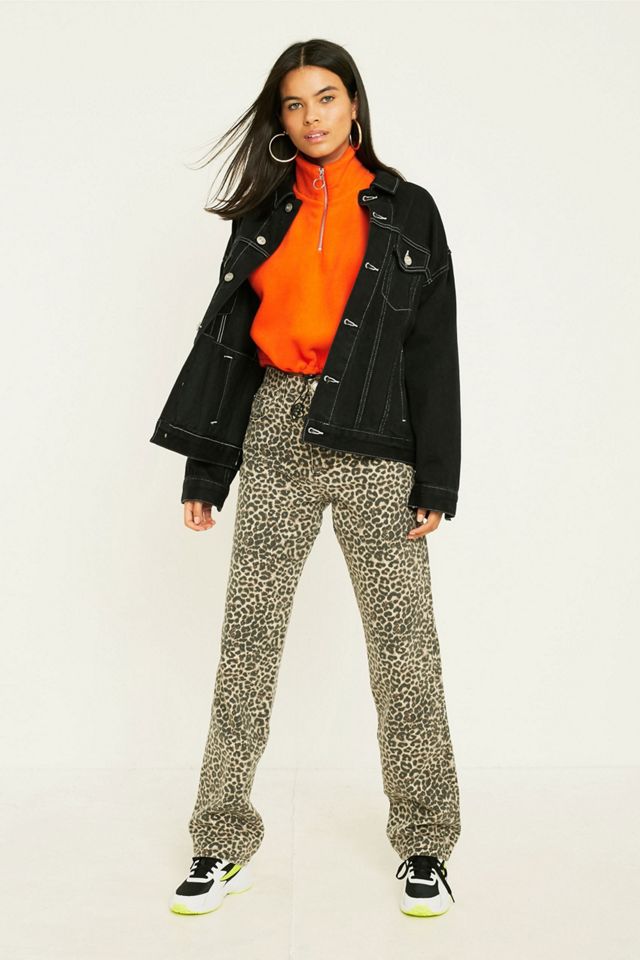 BDG Column High-Waisted Straight-Leg Leopard Print Jeans #4