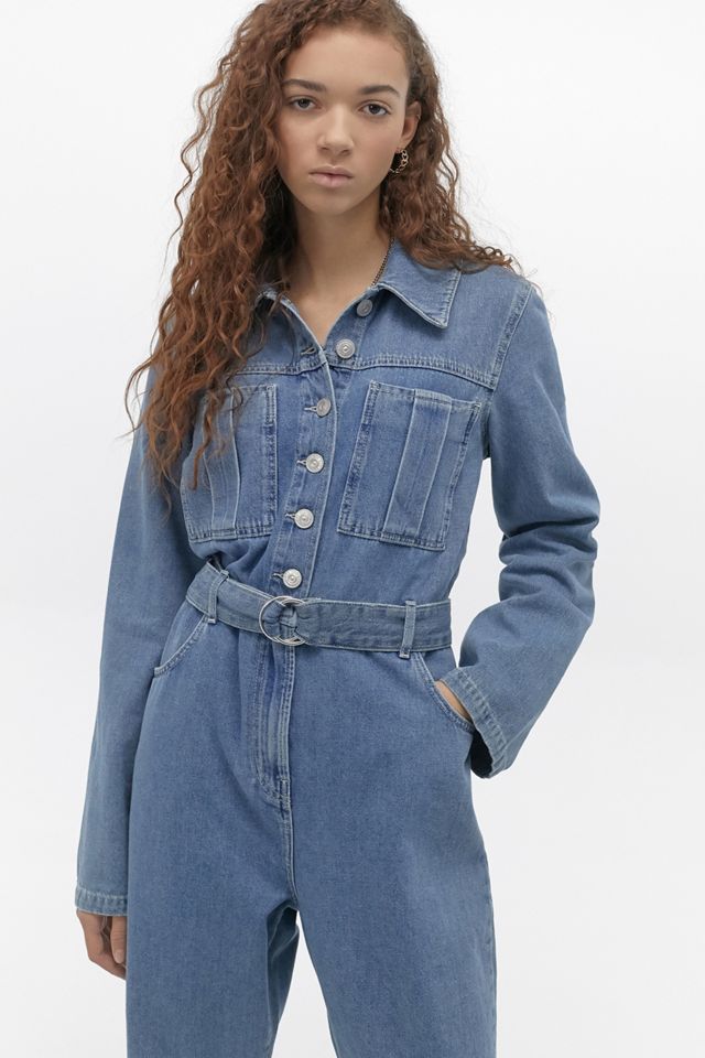 BDG – Jeans-Workwear-Overall in Blau mit Gurt und Knopfleiste #2