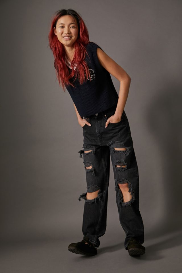 Baggy boyfriend jeans on sale black