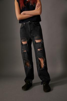 black destroyed boyfriend jeans