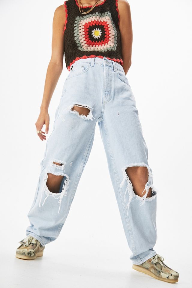 BDG Light Blue Ripped High-Waisted Boyfriend Jeans #1