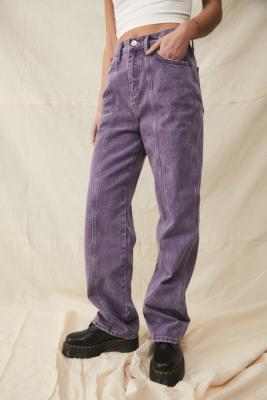 purple straight leg jeans