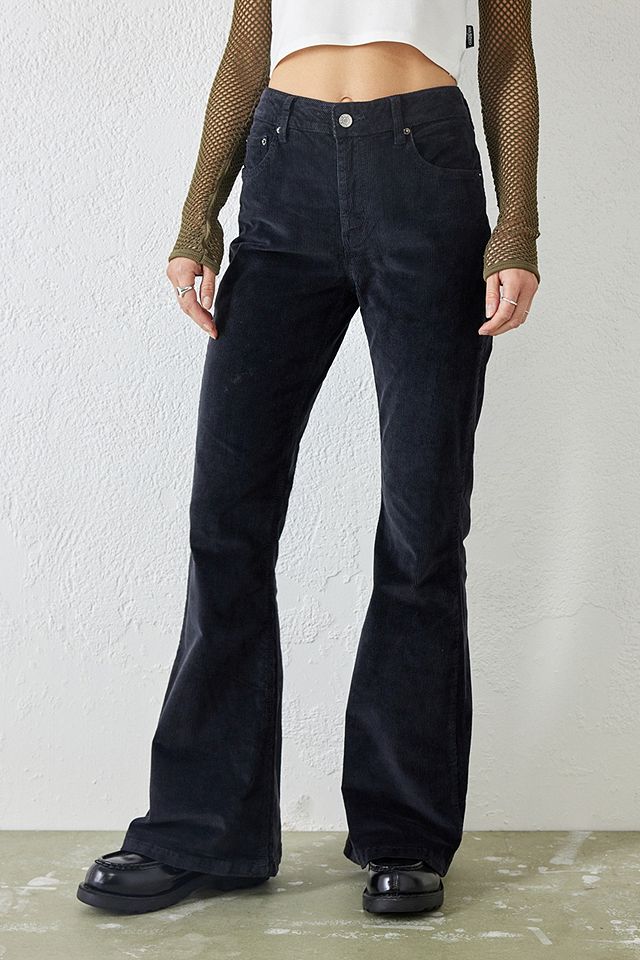 BDG Corduroy Washed Black Flare Jeans | Urban Outfitters UK