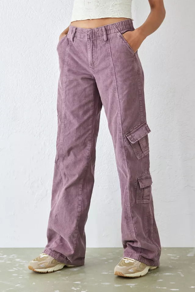 Plum Corduroy Y2K Cargo Jeans, BDG