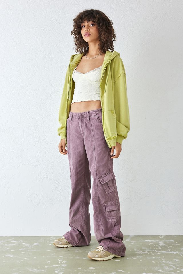 BDG Plum Corduroy Y2K Cargo Jeans #1